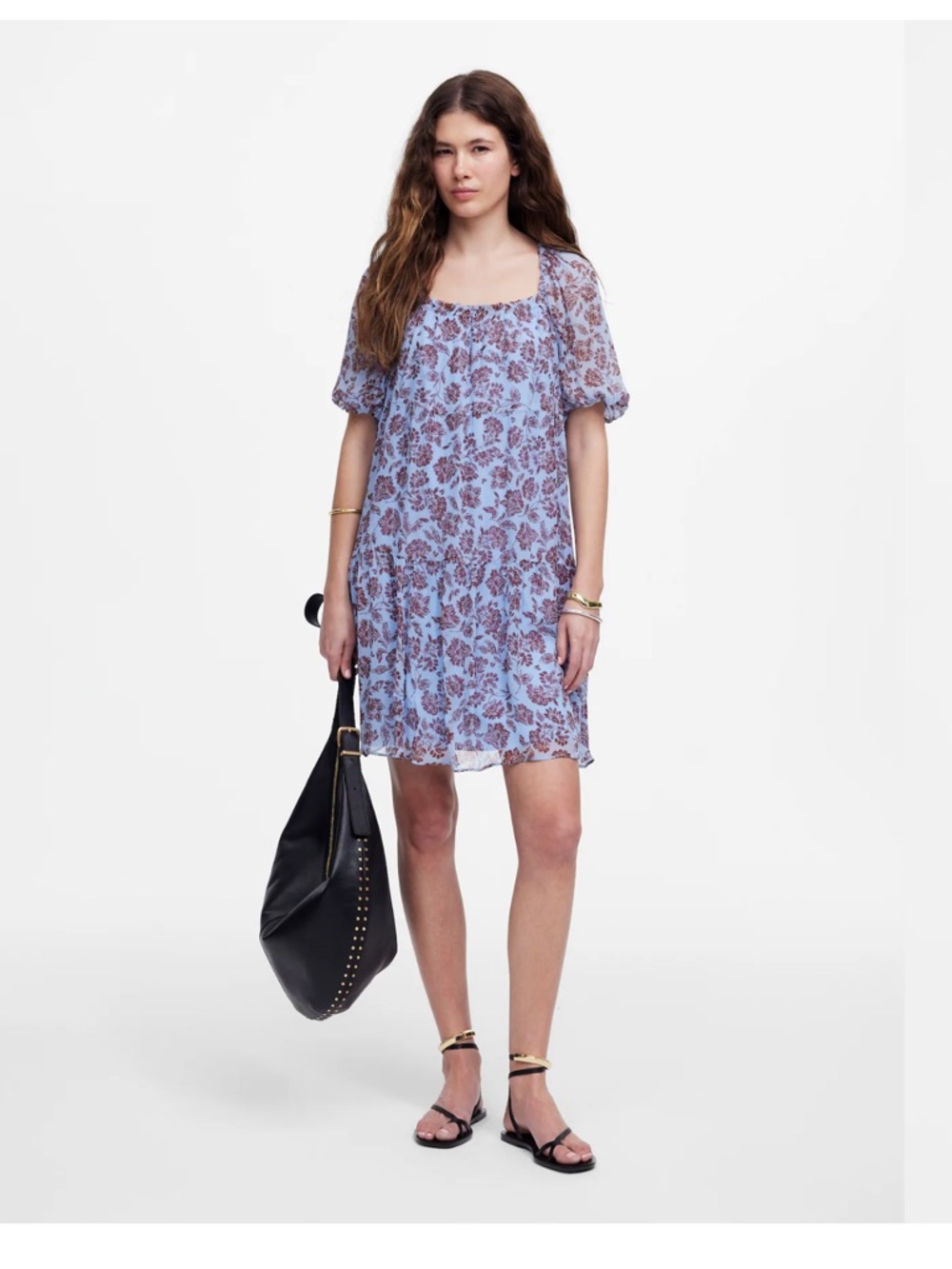Madewell Puff-Sleeve Mini Dress in Floral
Saylor Floral Light Pool NWT